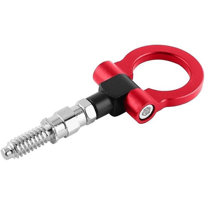 Carlig de tractare auto universal, AMRINUGL, aliaj de aluminiu, rosu, 185x73mm