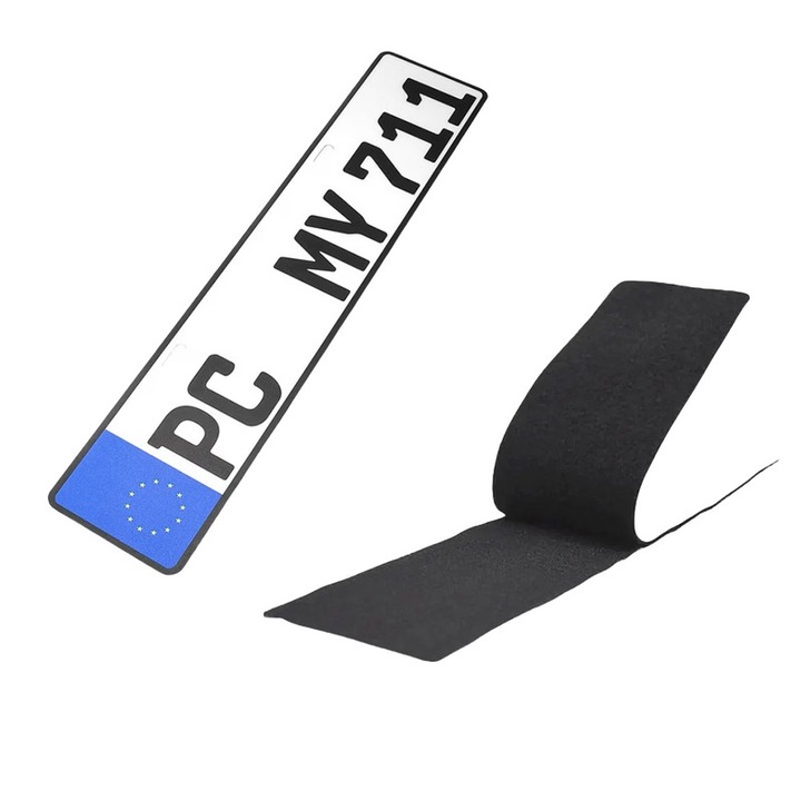 2 db autós rendszámtartó készlet, fekete, 10x50x2cm