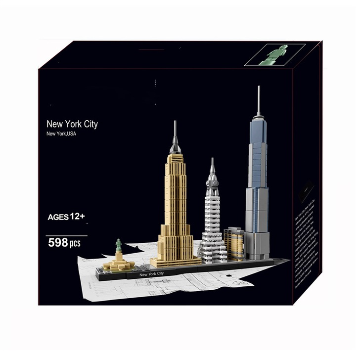 Építőkészlet, New York City, 598 darabos, 12 éves kortól