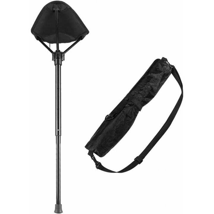 Taburet portabil pliabil, AMRINUGL, extensibil, ajustabil pe 3 niveluri, greutate maxima 125kg, 340g