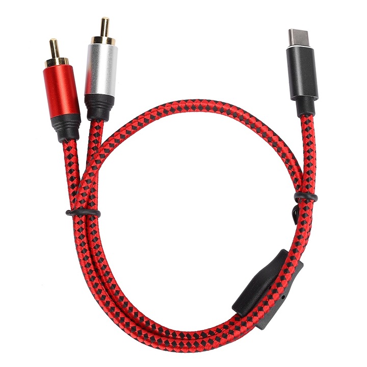 Cablu audio Type C la 2 RCA, AMRINUGL, 0.5m, rosu