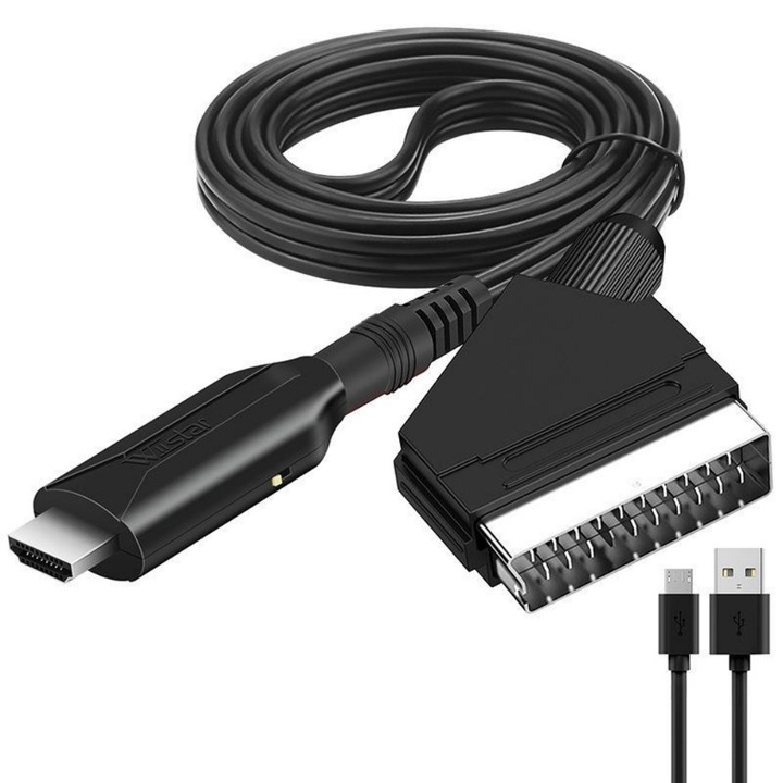 Adaptor SCART la HDMI, AMRINUGL, 1080p, negru, 1 m