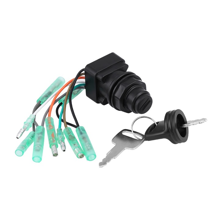Cheie de contact pentru motor, AMRINUGL, pentru Suzuki Outboard Control Box, neagra, 61x35mm, set cu 2 chei