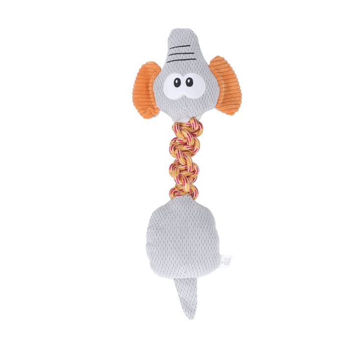 Jucarie interactiva pentru caini, AMRINUGL, elefant, rezistent la muscaturi, 46cm