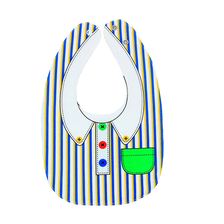 Bavetica pentru bebelusi, AMRINUGL, dubla fata, impermeabila, model cu desene, bumbac, lavabil