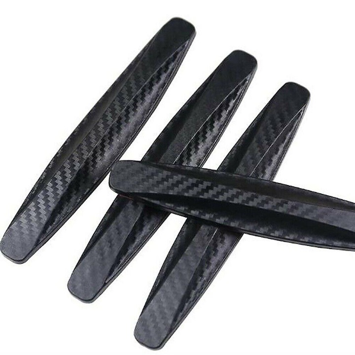 OEM 4 db-os autóajtó sarokvédő készlet, PVC, karbon, fekete, 40cm