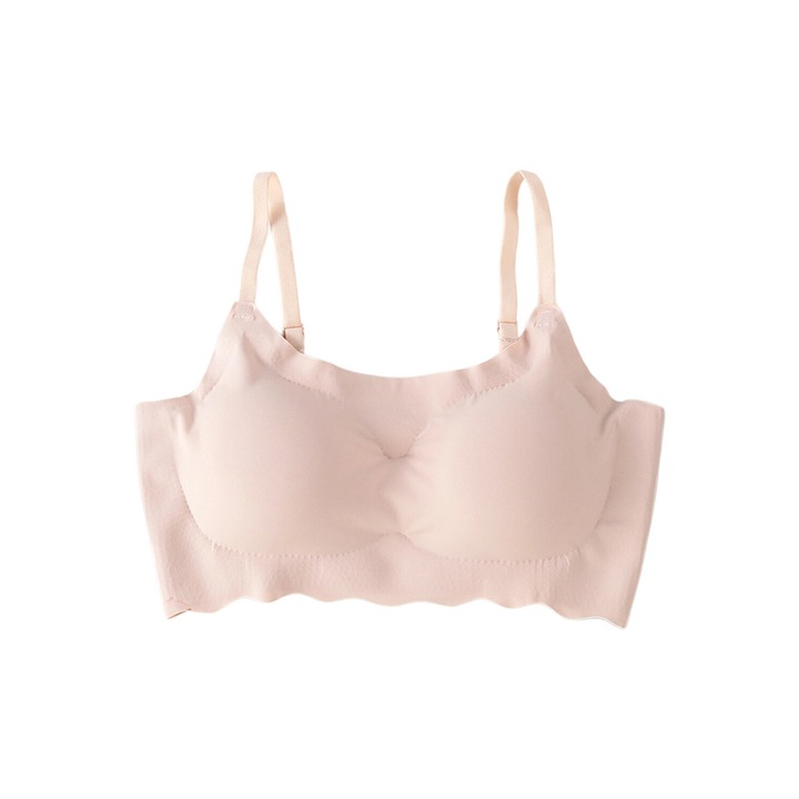 Női sportmelltartó, Amrinugl, Nylon, Bézs