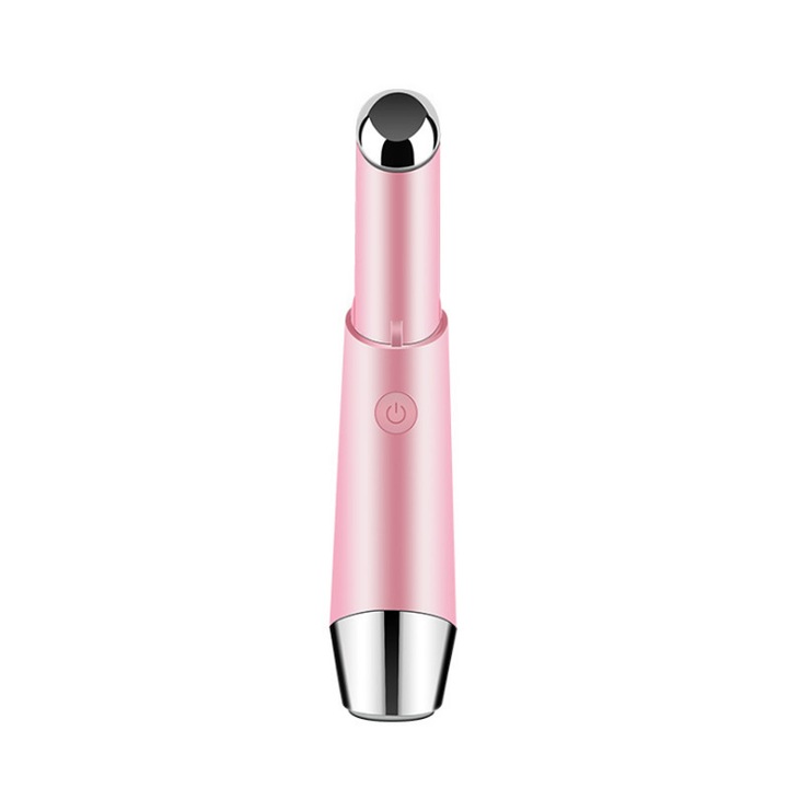 Aparat masaj facial si pentru ochi, vibratii termice, lumina rosie-albastra, compact, portabil