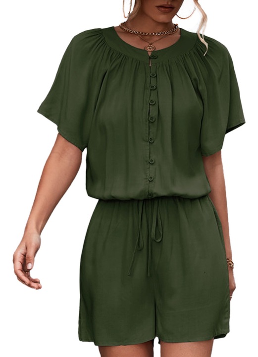 Rovid, csipkes kombine AMRINUGL, polieszter, Zöld