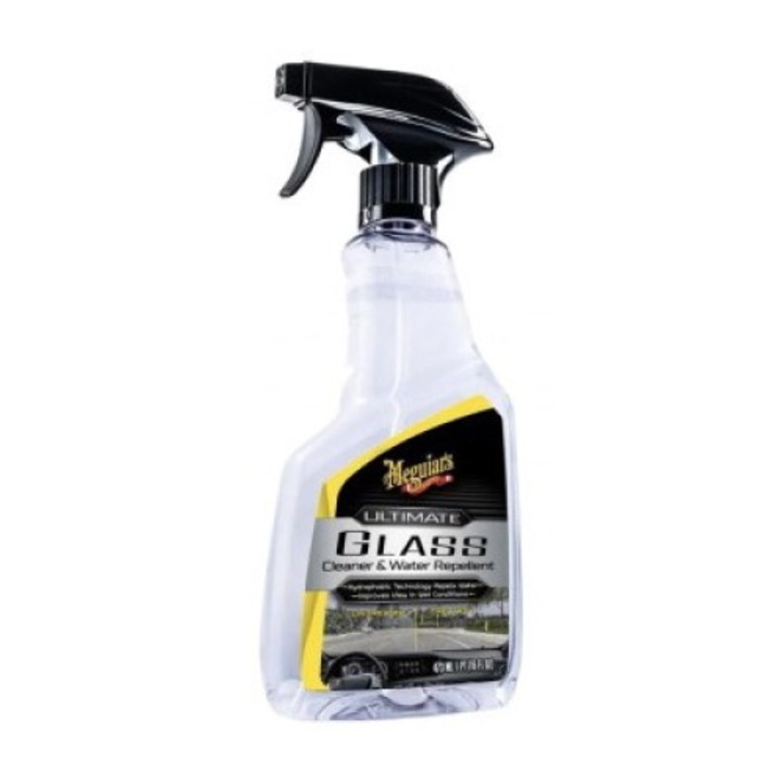 Разтвор за почистване на стъкла с хидрофобен ефект Meguiar's Ultimate Glass Cleaner & Water Repellent, 473 ml