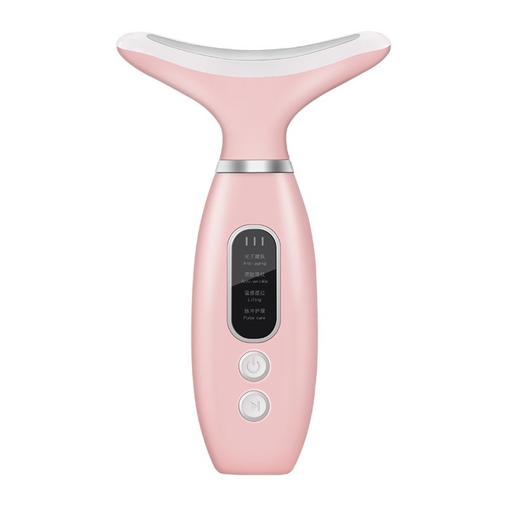 Arc- és nyakmasszírozó, mikrovibráció, meleg borogatás, 14x8,4cm