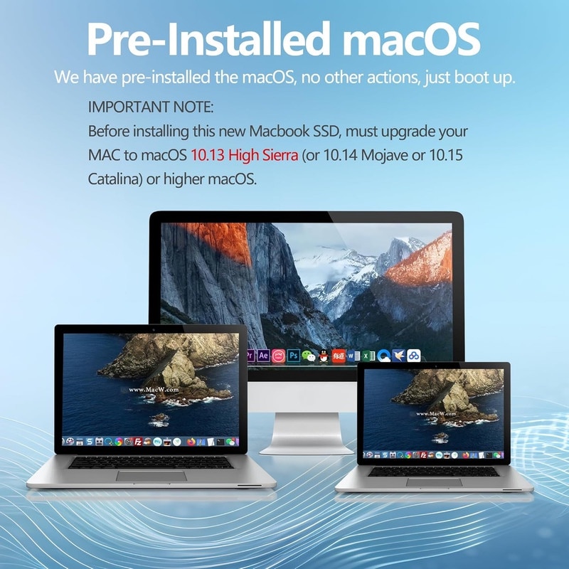 ByteFest SSD 1TB pentru Apple MacBook Air A1465 A1466 (mijlocul