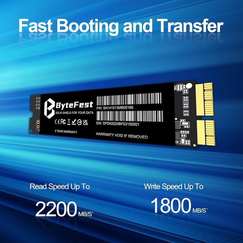 ByteFest SSD 1TB pentru Apple MacBook Air A1465 A1466 (mijlocul