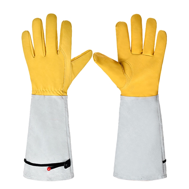 Manusi de gradinarit din piele, Enforose, design cu manseta ajustabila, protectie completa, marime 1