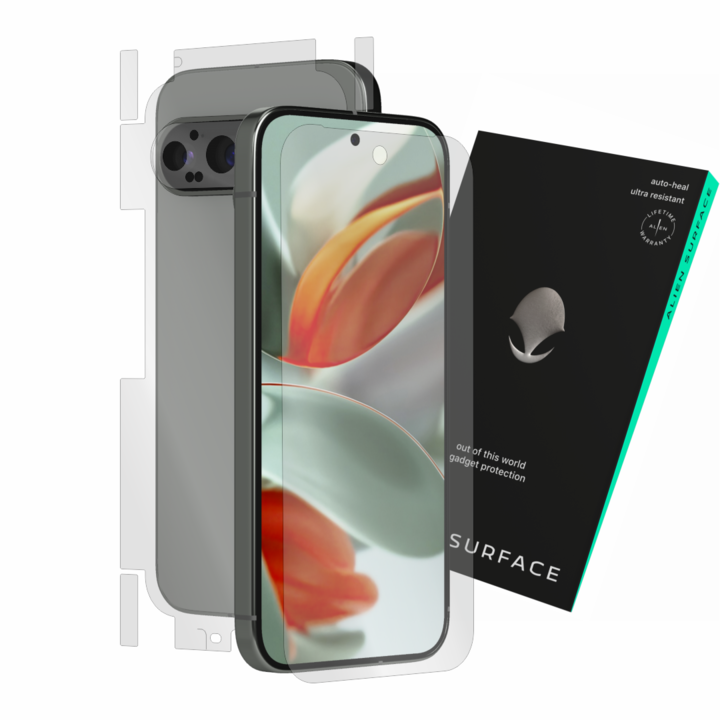 Védőfólia, kompatibilis a Google Pixel 9 Pro telefonnal, fedőlap, hátlap, oldalak és kamera, Alien Surface