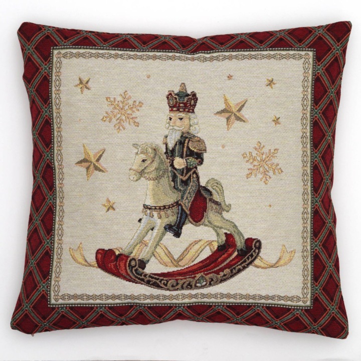 Калъфка за възглавница, Irys, Коледна тематика, Лешникотрошачки, 45x45см