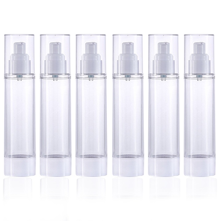 Set 6 Sticle Cosmetice QttvbTna, Distribuitor Fara Paie, Transparente, Rezistente, Refolosibile, Multifunctionale