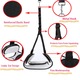 Guler cervical WALALLA, ajustabil, Oxford si catifea, negru cu alb