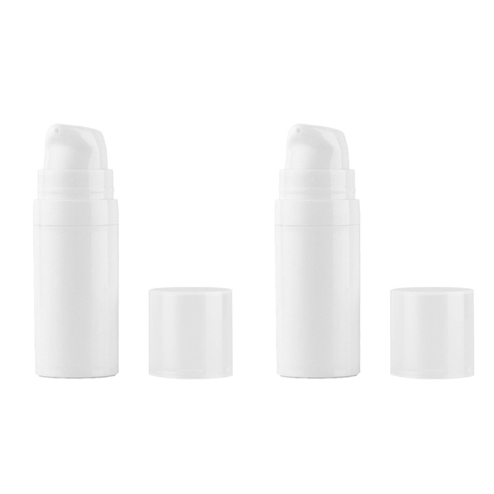 Set 2 recipiente vidate mini, HERUSI, alb, 10ml