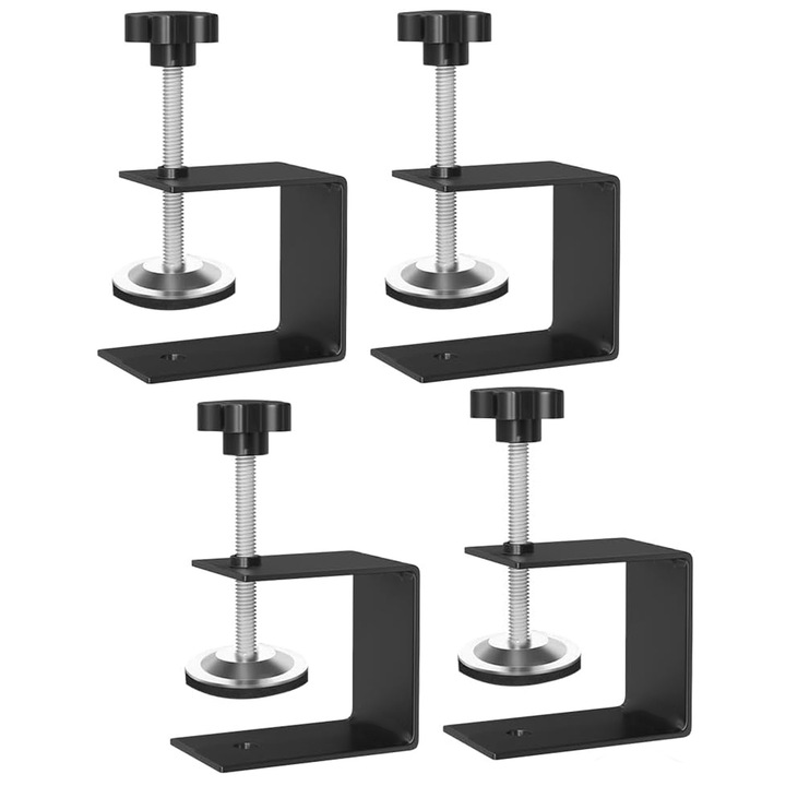 Hggzeg Fiókpanel rögzítőkapcsok készlet, 4 részes, Csúszásgátló, Ergonomikus kialakítás, Könnyen kezelhető, Korrózióálló, Szekrényhez, Asztalhoz, Bútorokhoz, Fém, Fekete