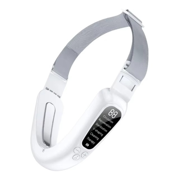 Arc lifting készülék mikroárammal és vibrációval, fűtés 40C, 6 mód, fehér, 15x5,2x7,5cm