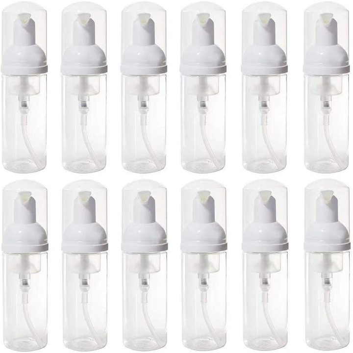 12 db üres, átlátszó műanyag palackból álló készlet