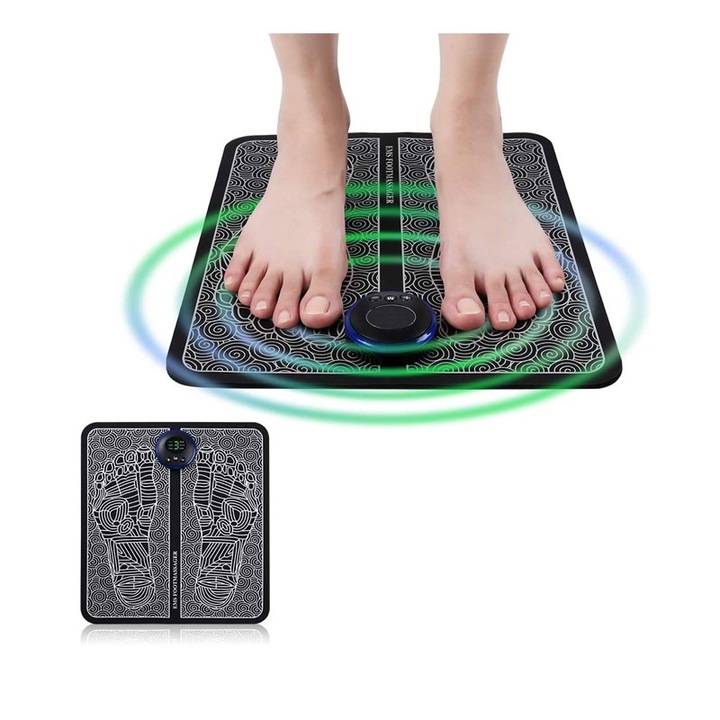 Aparat de masaj electric pentru picioare Cozevdnt, 6 moduri de masaj, portabil, reincarcabil USB, multicolor