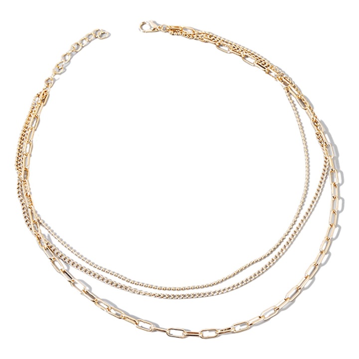 Colier dama AMRINUGL, set 1 bucata, aurie, lungime 38cm+5cm