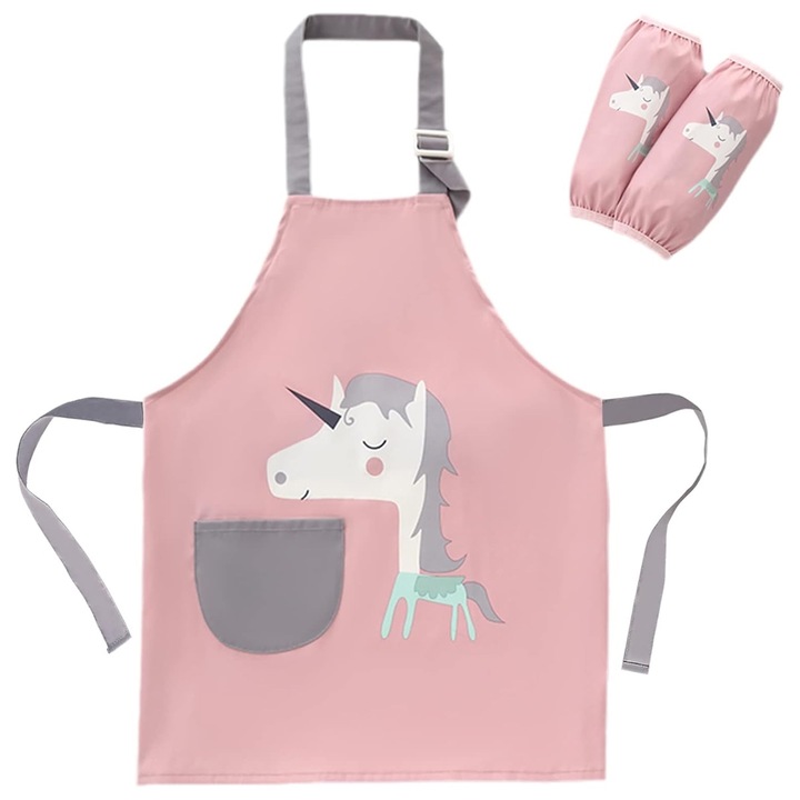 Комплект детски престилки, AMRINUGL, розов и син, 47x44x20см