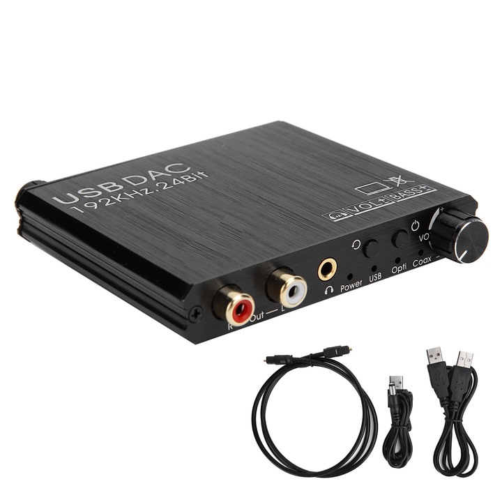 Converter DAC AMRINUGL, metal, 32-192 KHz, 3.5mm, RCA