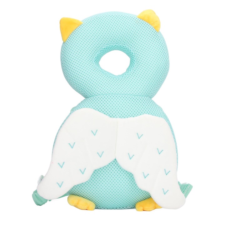 Раница за предпазване на главата на дете QttvbTna, памук/полипропилен, бухал, 33x19см