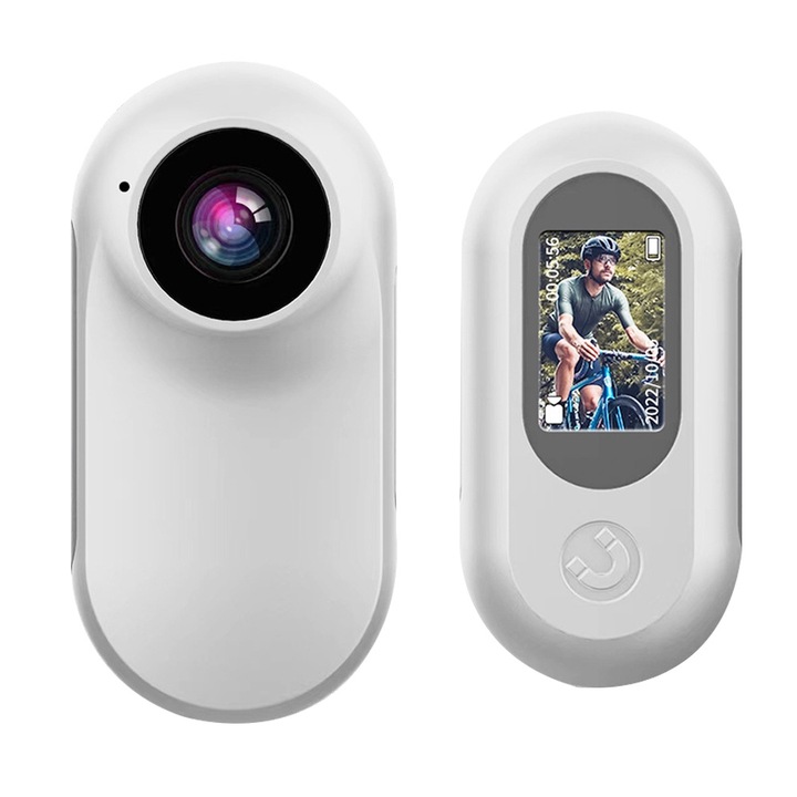 Camera de actiune BGHYHYHI, 1440p, stabilizare, impermeabila, cu carcasa de incarcare, dimensiuni mici