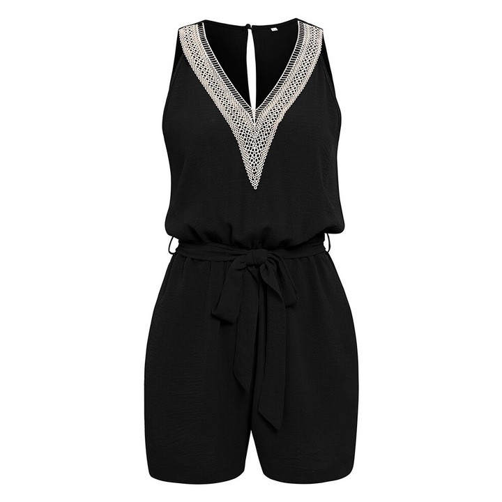 Női jumpsuit, Amrinugl, poliészter, fekete, M INTL