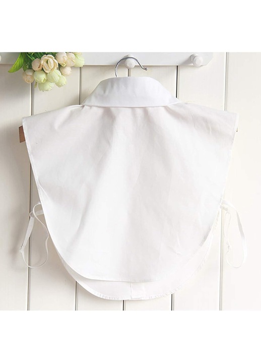 Guler Femei Retro Elegant, AMRINUGL, Bumbac, Alb, One Size INTL