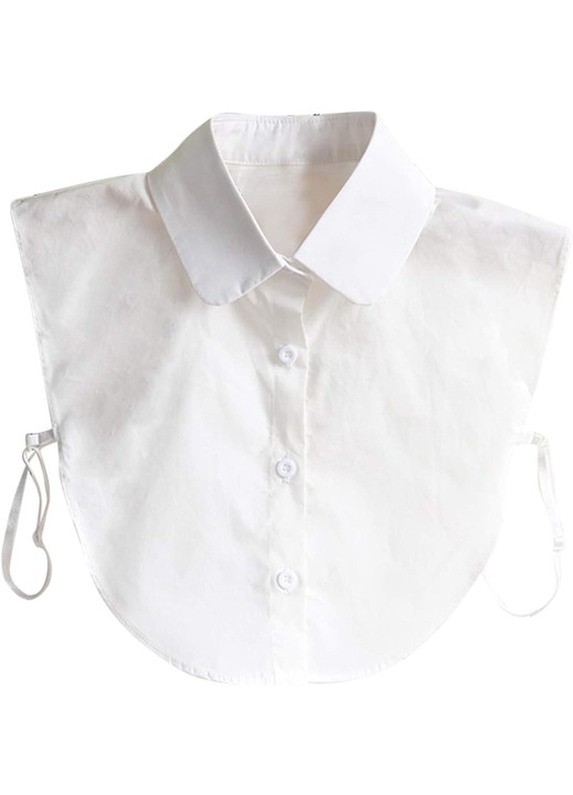 Guler camasa femei Iongziming Retro Elegant Detasabil Bumba Alb, One Size INTL