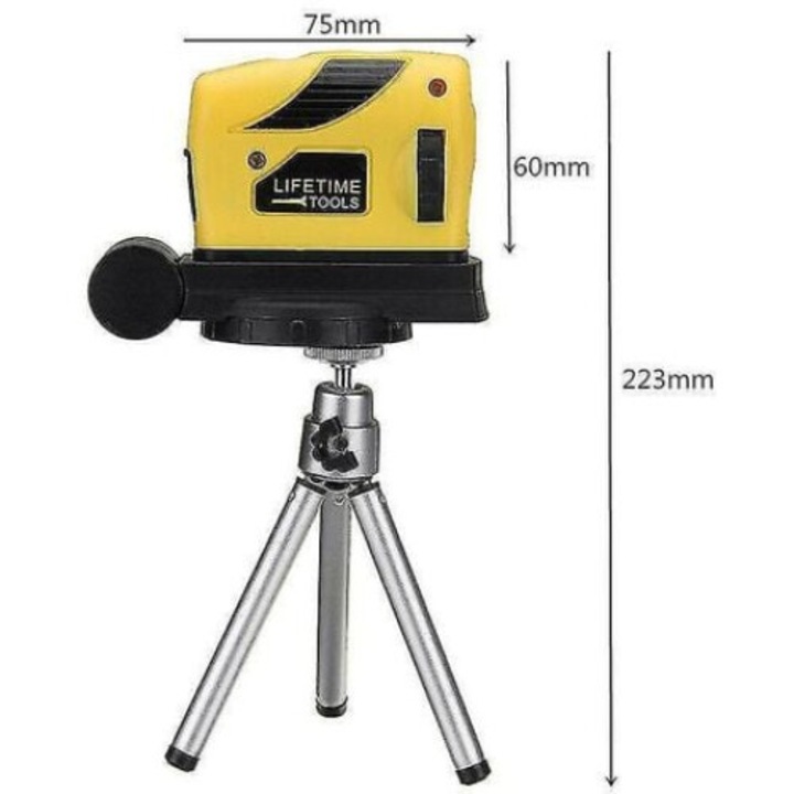 Nivel laser 4 in 1 AMRINUGL, 360 grade, raza de lumina orizontala si verticala, unelte de masura