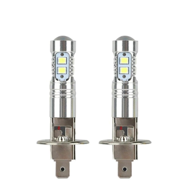 LED izzók H1 100W, AMRINUGL, fehér fény 6000K, 2 db-os készlet, vízálló, alacsony energiafogyasztás