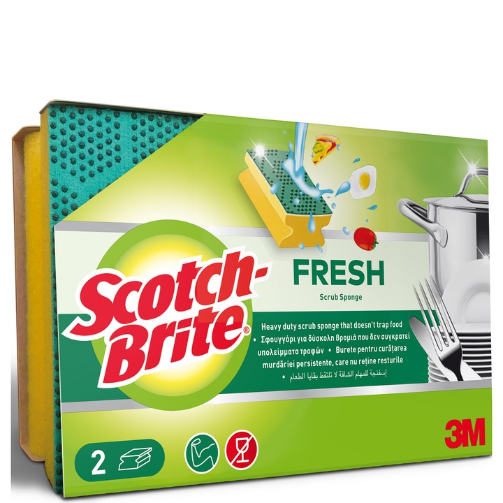 Burete protectie unghii Scotch-Brite Fresh, 2 bucati/pachet