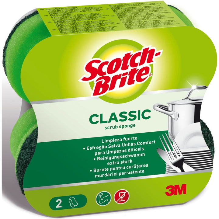 Scotch-Brite ergonomikus mosogatószivacs, 2 darab/csomag