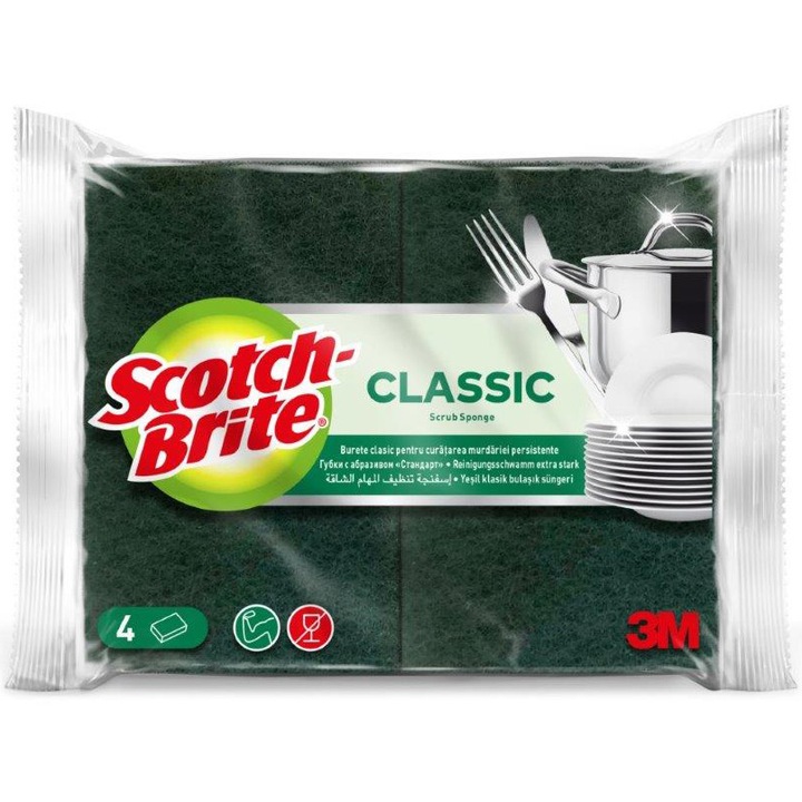 Power Classic Scotch Brite szivacsok, 4 db/csomag
