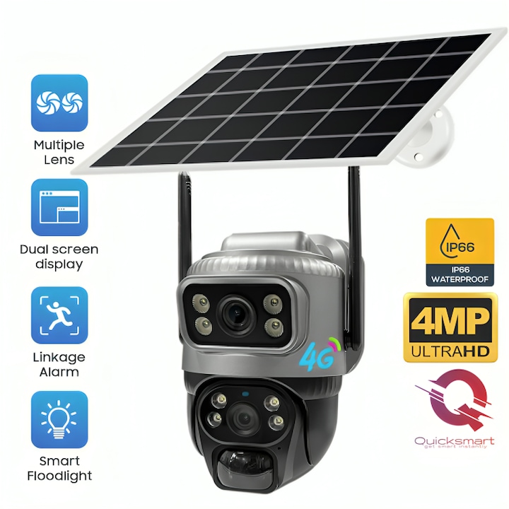 Kit sistem 4 camere supraveghere exterior 5MP TURBOHD HIKVISION 40 m IR cu DVR HIKVISION 4K