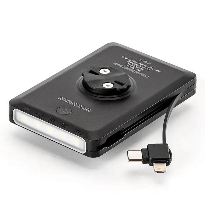 Фенер за велосипед Rockbros, Поликарбонат, 5000 mAh, 150 lm, IPX6, 9.2 x 6.2 x 2.6 см, Черна