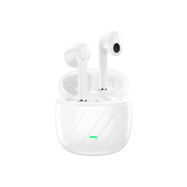 Безжични слушалки Dudao U14+ TWS Bluetooth 5.3, бели, 30 часа автономност, HiFi звук