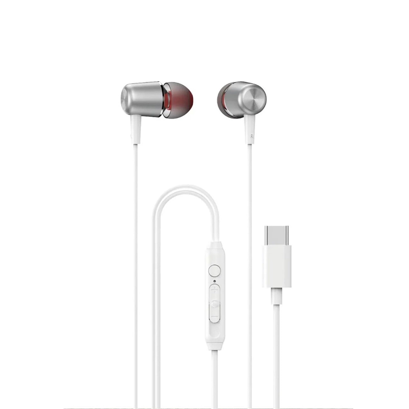 Casti cu fir Dudao X1PROT, USB-C, 1.2m, albe