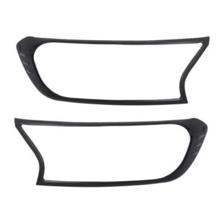 2db fényszórókárpit készlet matt fekete Ford Ranger T7, T8 2016-2022 Xenon Bright