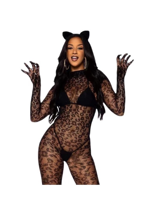 Lenjerie sexy, spate gol, negru, M