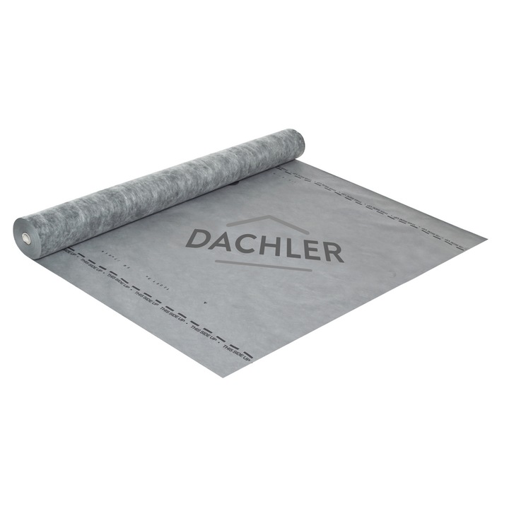 Folie de acoperis permeabila Dachler Kronfol 140 2R la vapori cu doua benzi adezive 1,6x50 m