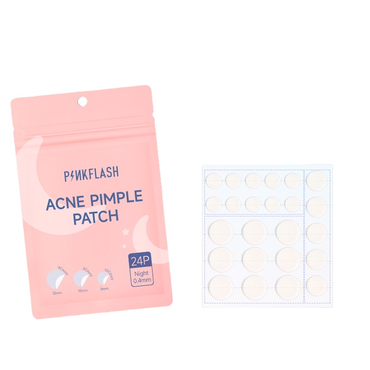 Plasture pentru acnee VIDVIE, set 24 buc, transparent, ultra-subtire, 0.1mm