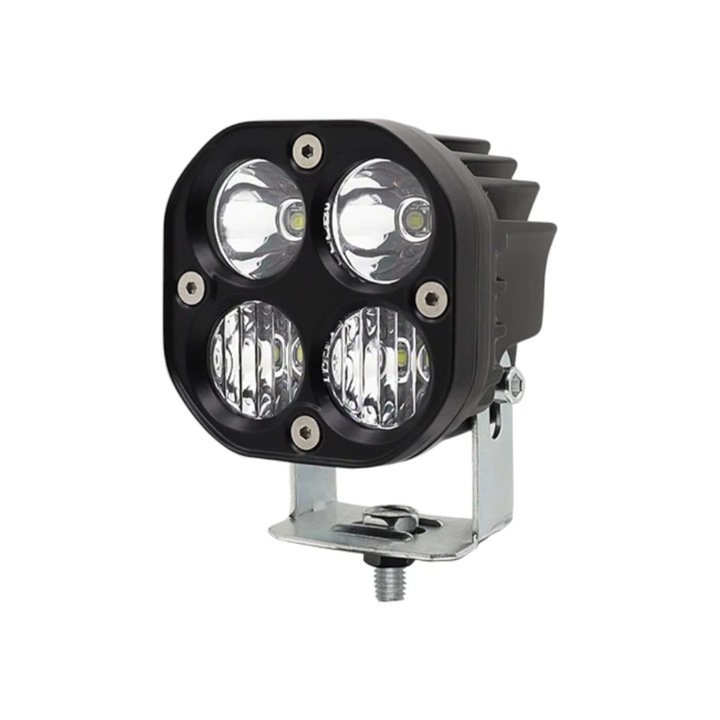 LED офроуд проектор 40W, 6000K, бяла светлина, точков лъч, размери 77 mm x 69 mm x 77 mm, идеален за ATV, SUV, камиони, риболов, къмпинг, машини, ATV AutoREY®