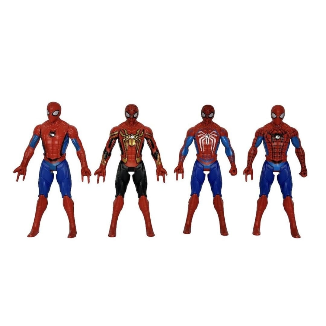 d*9様 SPIDER-MAN 4体セット Set 4 figurine Spiderman super eroi, iluminate led si articulate